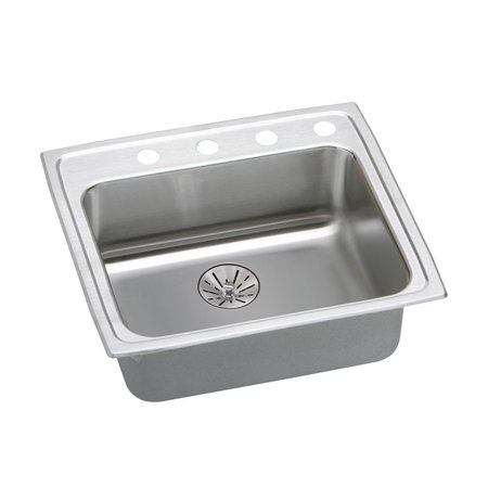 Lustertone Stainless Steel 22 X 19-1/2 X 6-1/2 Single Bowl Top Mount Ada Sink With Perfect Drain -  ELKAY, LRADQ221965PD3